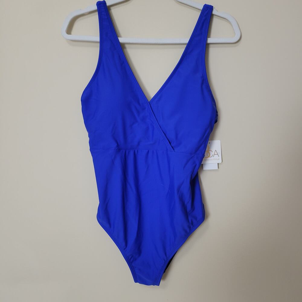 NWT BCA by Rebecca Virtue XXL 1 Pc Swimsuit Adjustable Lined V-Neck